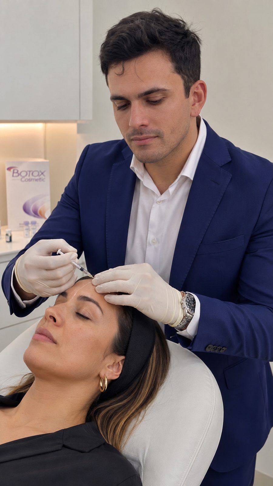 Médico de Iconic Medical Aesthetic aplicando un tratamiento inyectable